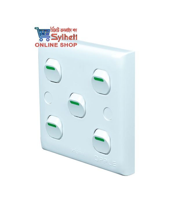 Kitty Opple 5 Gang 1 Way Switch