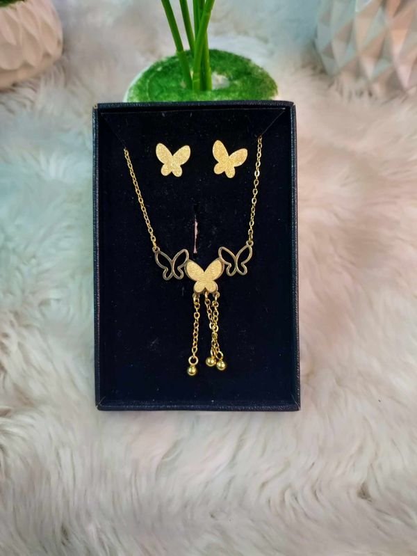 Gold plated stainless Butterfly Set