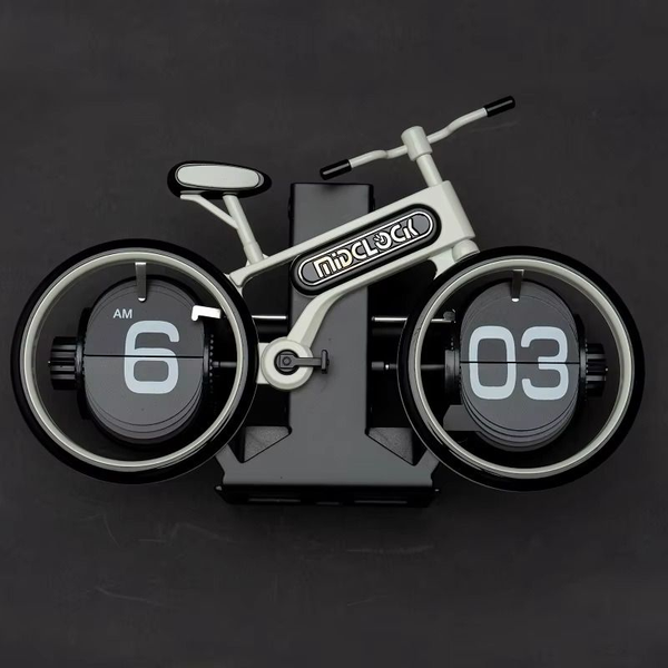 MidClock HY-F117 Unique Bicycle Vintage Flip Desk Clock