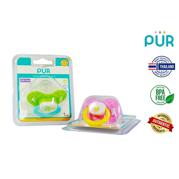 PUR Orthodontic Silicone Soother (0-3m+) – 14015