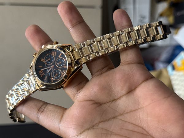 MK CHRONO INSPIRED ROSE GOLD CASE BLACK DIAL