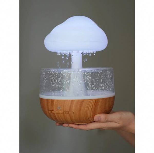 Rain Cloud Night Light Humidifier with Raining Water Drop Sound Oil Diffuser for Bedroom