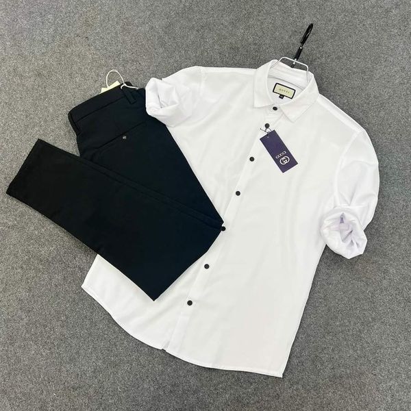 Formal Gabadine pant with white shirt