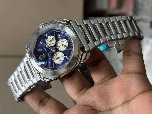 BVLGARI CHAIN BLUE DIAL WHITE SUB