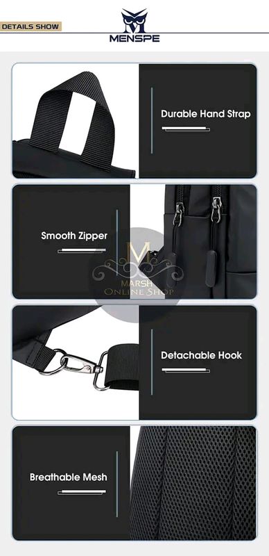 💥MENSPE Men's Chest Bag Cross Body Bag Pouch Bag Travel Shoulder Bag - Image 8