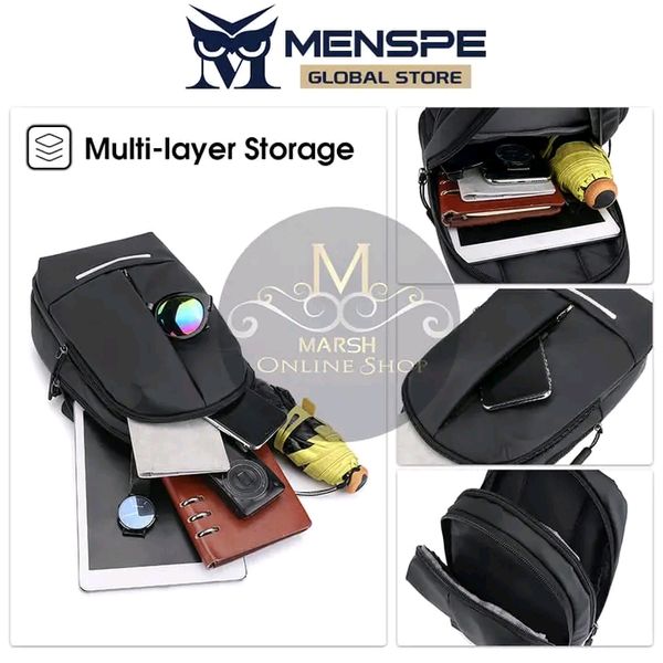 💥MENSPE Men's Chest Bag Cross Body Bag Pouch Bag Travel Shoulder Bag - Image 4