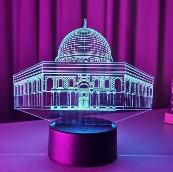GearUP Acrylic Multicolor Night Lamp (Al-Aqsa Mosque) – Black