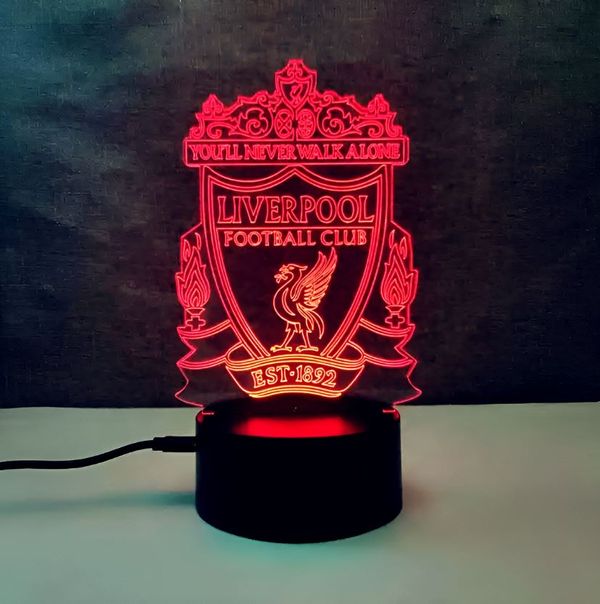 GearUP Acrylic Multicolor Night Lamp Black (Liverpool F.C.)