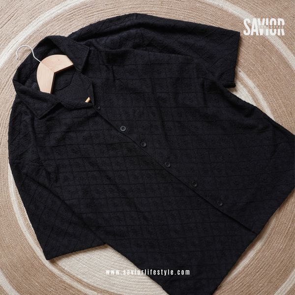 Dark Mode Drop Shoulder Cuban Shirt