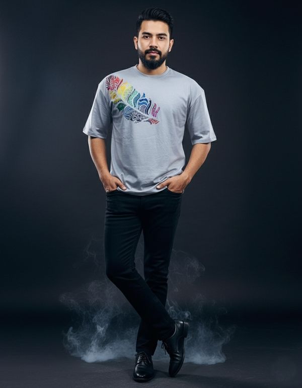 Gonji Graphic Drop Shoulder T-Shirt