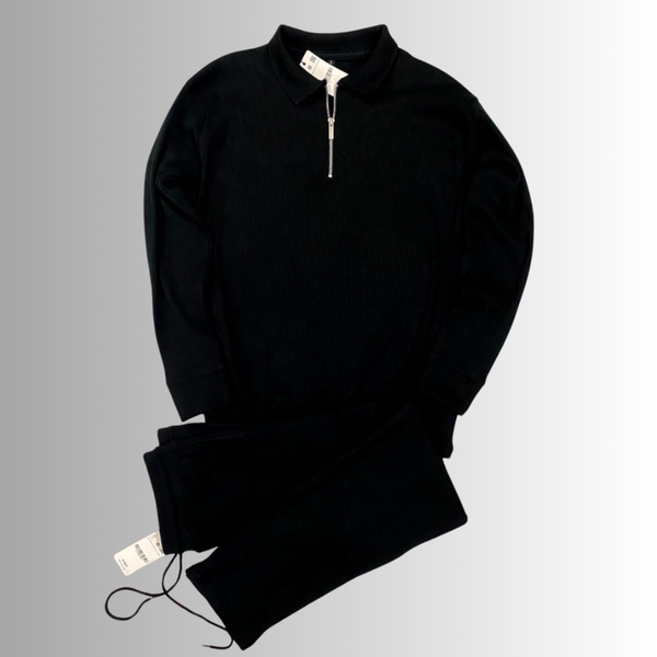Polo Long Sleeve Zip T-Shirt with Trouser Set