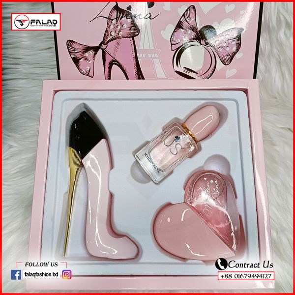 Perfume Set For Women (50ml X 1pcs & 2pcs X 30ml)= Total 110ml 9748