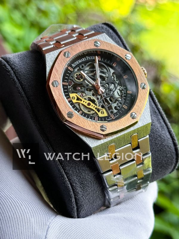 AP AUTO CHAIN TWO TONE ROSE GOLD SKELETON