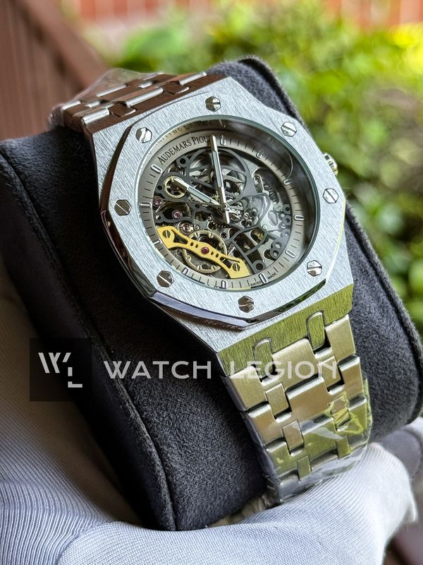 AP AUTO CHAIN SKELETON GREY DIAL