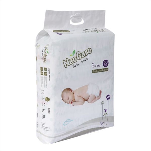NEOCARE S Size 50pcs Premium Belt Diaper for 3 to 6kg Babies
