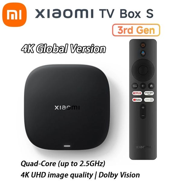 Global Version Xiaomi TV Box S 3rd Gen 4K Utra HD 2G 32G WiFi BT5.2 Google TV Cast Netflix Smart TV Box Media Player