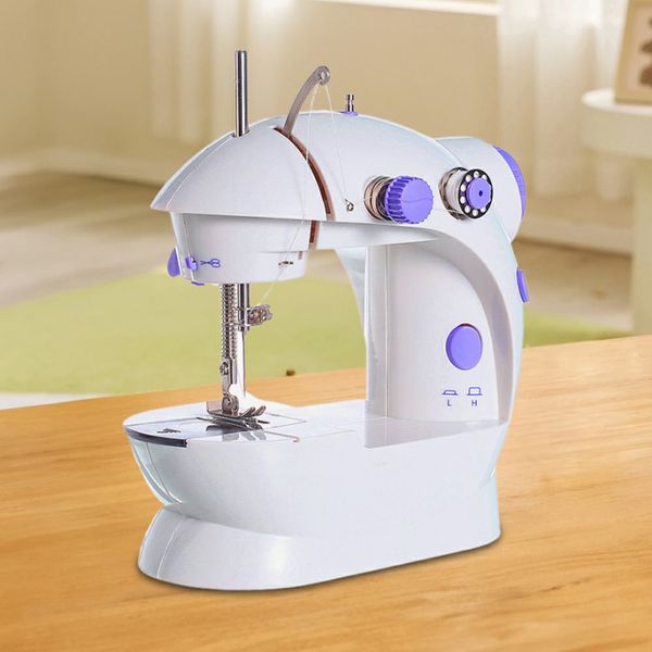 Portable electronic sewing machine
