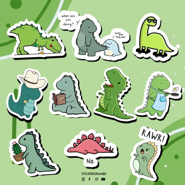 Cute Dinos Sticker Set