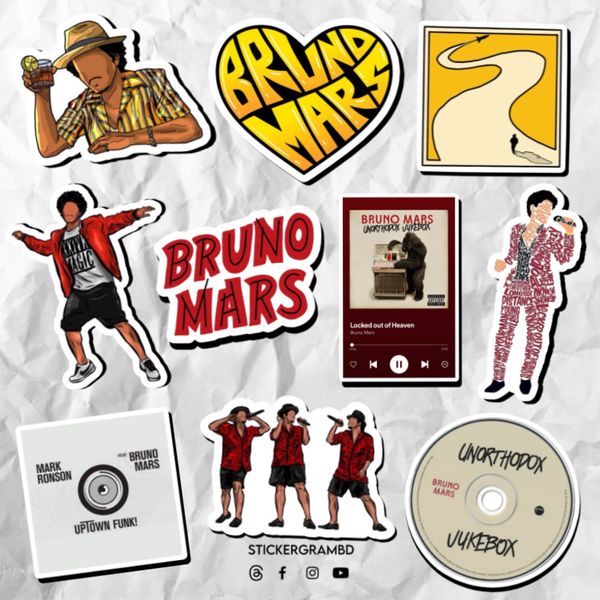 Bruno Mars Sticker Set