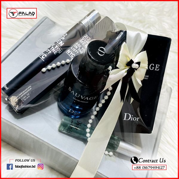 Sauvage Perfume Set Men (100ml X 1p),(25ml X 1p) & (35ml X 1p) = Total 160ml