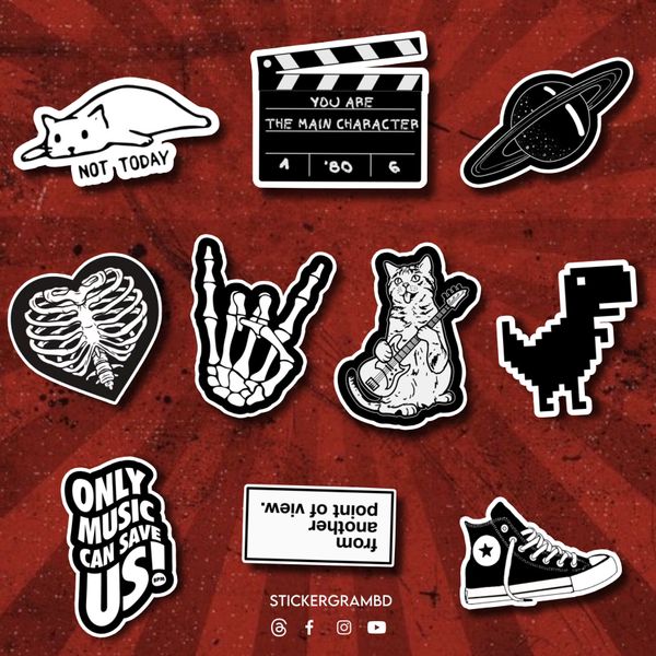 Blackwhite Sticker Set 01