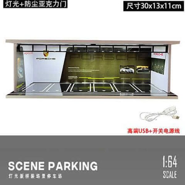 1:64 Diorama House: Porsche-Themed with LED