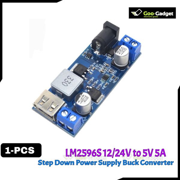 LM2596S DC-DC 24V/12V To 5V 5A Step Down Power Supply Buck Converter Adjustable USB Charging Module