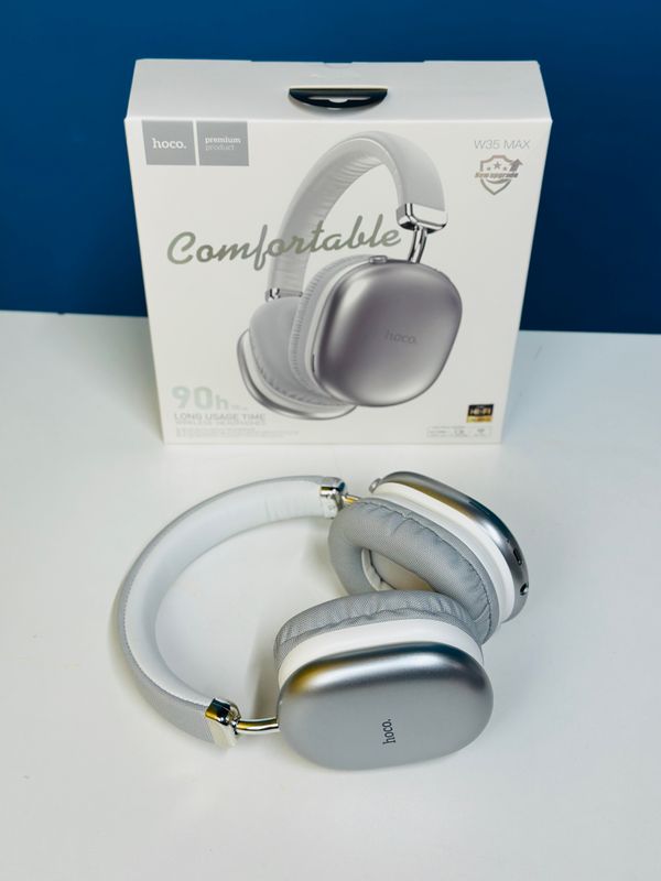 Hoco W35 Max Wireless Headphone- Silver Color - Image 3