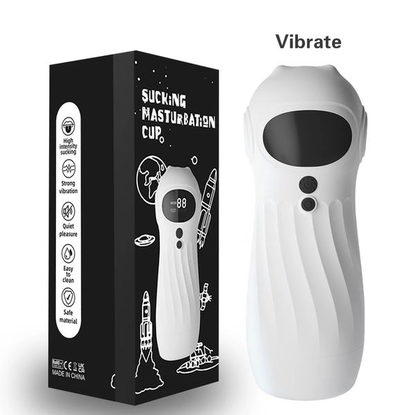 Automatic Sucker Male Masturbator Penis with 10 Vibrator and 4 Sucking Modes Vagina Pocket Pussy Blowiob Sex Toys for Men