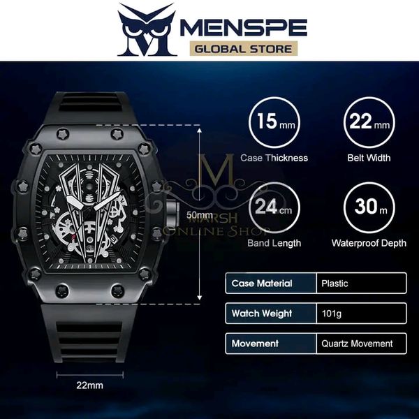 💥MENSPE Men Watch Sports Wrist Watch Waterproof Simple Sport Watch - Image 4