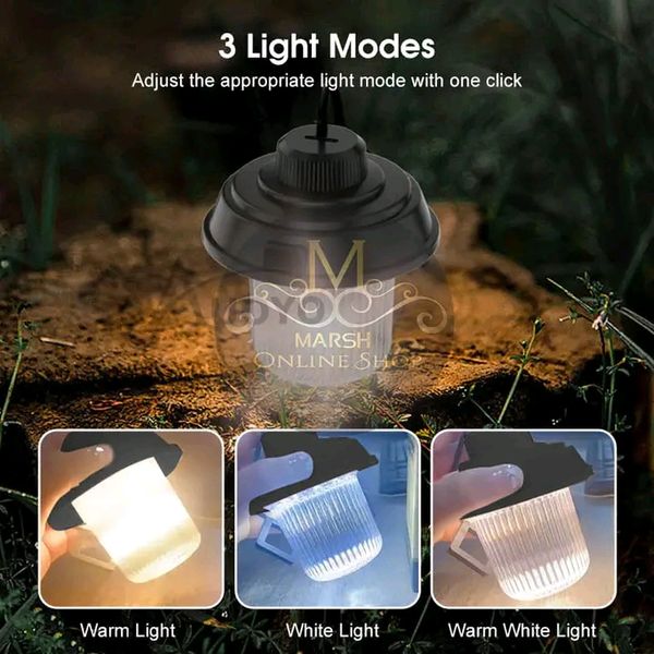 💥Auoyo Camping Lights Multifunctional USB Rechargeable Camping Lanterns Waterproof Hanging Lamp - Image 2
