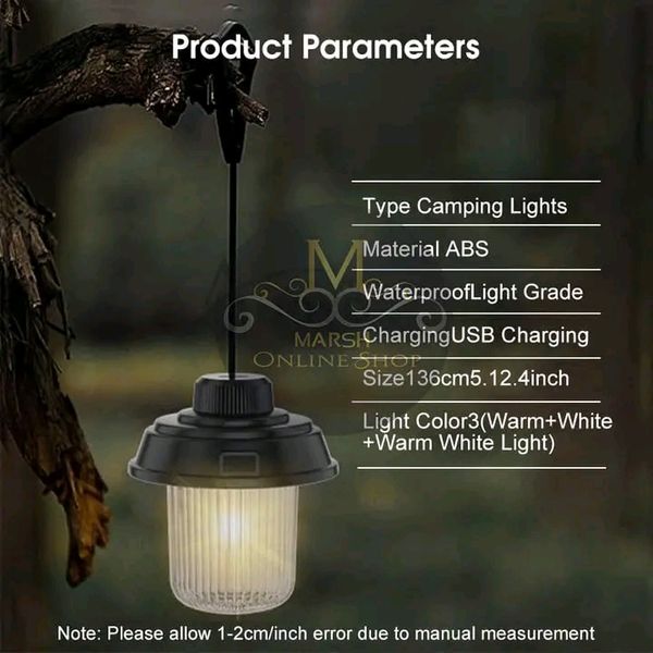 💥Auoyo Camping Lights Multifunctional USB Rechargeable Camping Lanterns Waterproof Hanging Lamp - Image 5