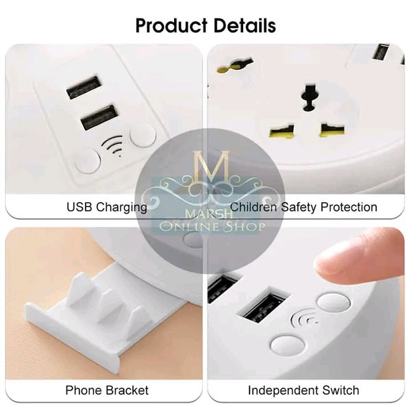 💥Doomhot Row socket Lamp Multifunctional European Standard Perforated Night Light - Image 2