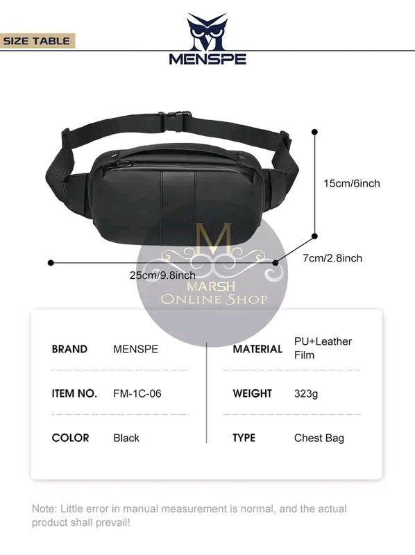 💥MENSPE Men Chest Bags Waist Pack Cross Body Bags - Image 7