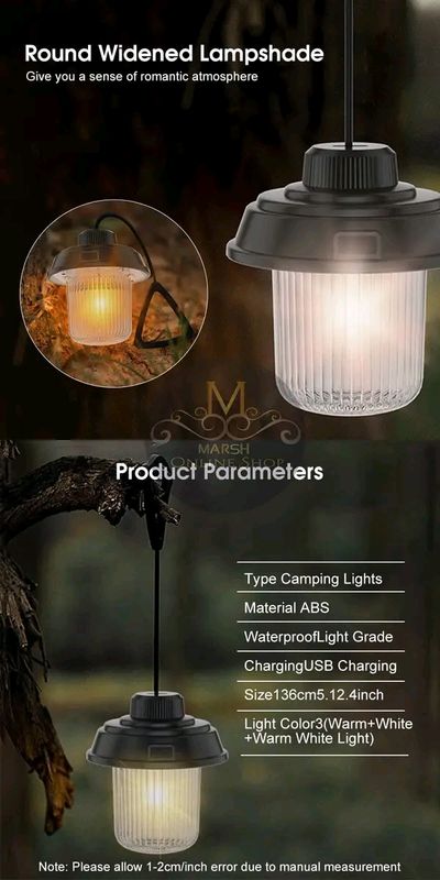 💥Auoyo Camping Lights Multifunctional USB Rechargeable Camping Lanterns Waterproof Hanging Lamp - Image 12