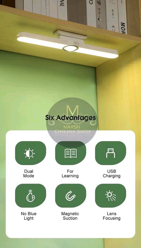 💥Auoyo Magnetic Study Lamp Dual Mode Switch Magnetic Absorption Three Color Reading Desk Lamp - Image 5