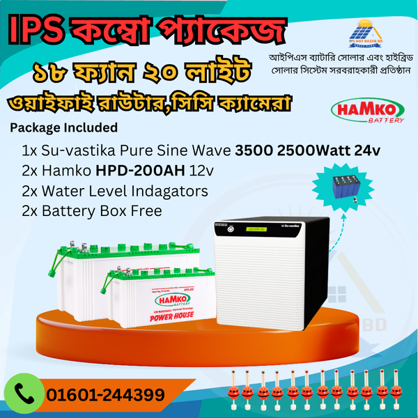 18 Fan 20 Light 1 wifi Router Computer Combo Package Home IPS / UPS inverter