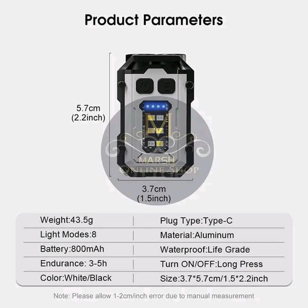 💥Outtobe Mini Keychain Light Portable Pocket Flashlight Aluminum Key Chain Lamp - Image 6