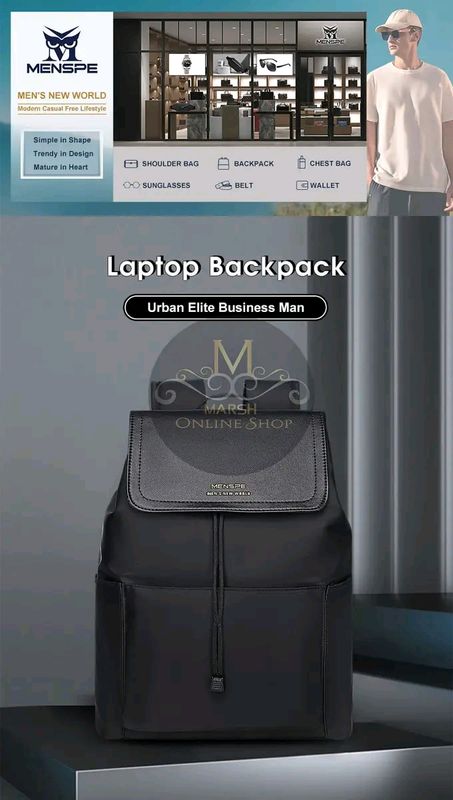 MENSPE Men Laptop Backpack Large Capacity Business Bag College Backpack Waterproof Travel Backpack - Image 10