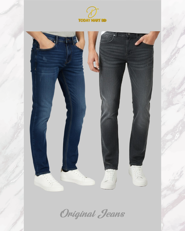 Jeans Pant 2 Pcs Combo ( Dark Blue & WashDark Ash) - 253067 - Image 2