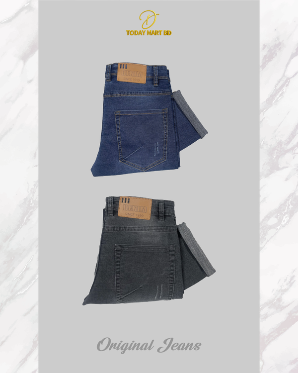 Jeans Pant 2 Pcs Combo ( Dark Blue & WashDark Ash) - 253067 - Image 4