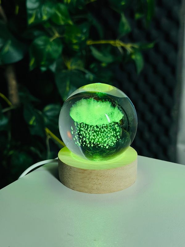 Color Changing LED 3D Crystal Ball – Rain Cloud