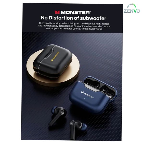 MONSTER AIRMARS XKT02 True Wireless Bluetooth Earphones – Black Color