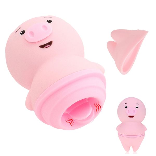 Sexy Pig Clitoris Licking Sucking Vibrator for Woman Clit Nipple Sucker Massager Blowjob Fast Orgasm Sex Toys Adult Erotic Goods