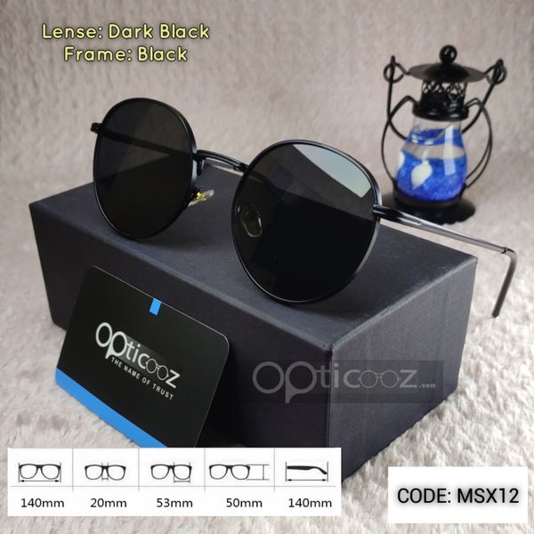 1915_Metal Dark Black Sunglass
