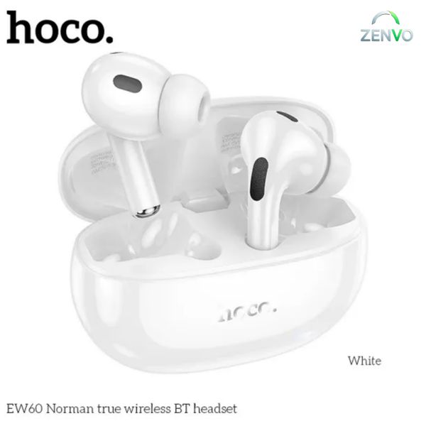 Hoco Ew60 Plus Norman True Wireless Anc BT Headset-White Color