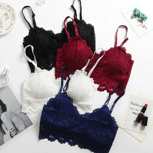 Women's Fashion Wireless BeautifulBack Sexy Full Cup Lace Bra Soft BrassiereUnderwear Lingerie Intimates