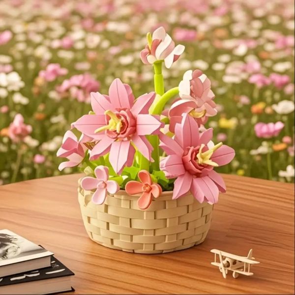 Pink Rose -Flower Basket