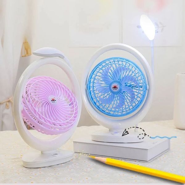 đĻ JR-2018 Powerful Rechargeable High Speed Table Fan with LED Lamp Light
