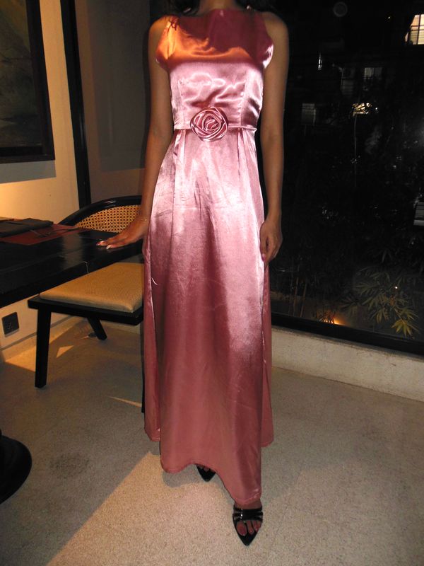 Rosé Satin Dress - Image 6